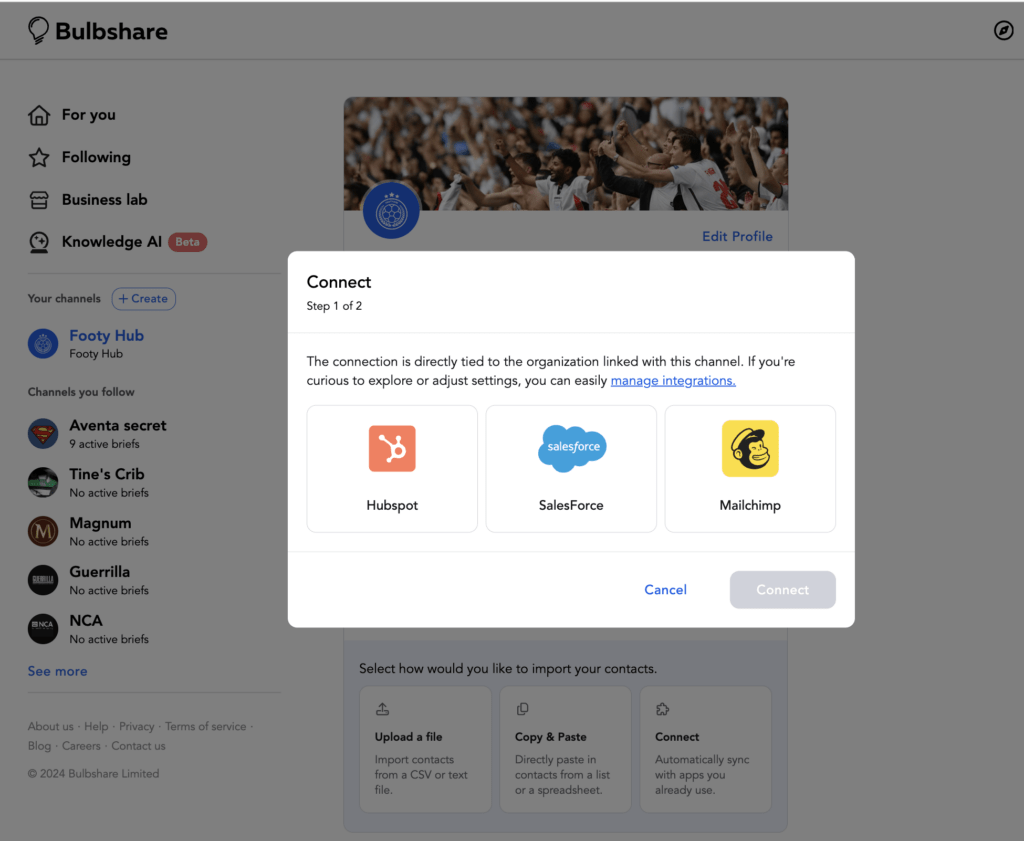 How to invite a new user to your channel | Bulbshare